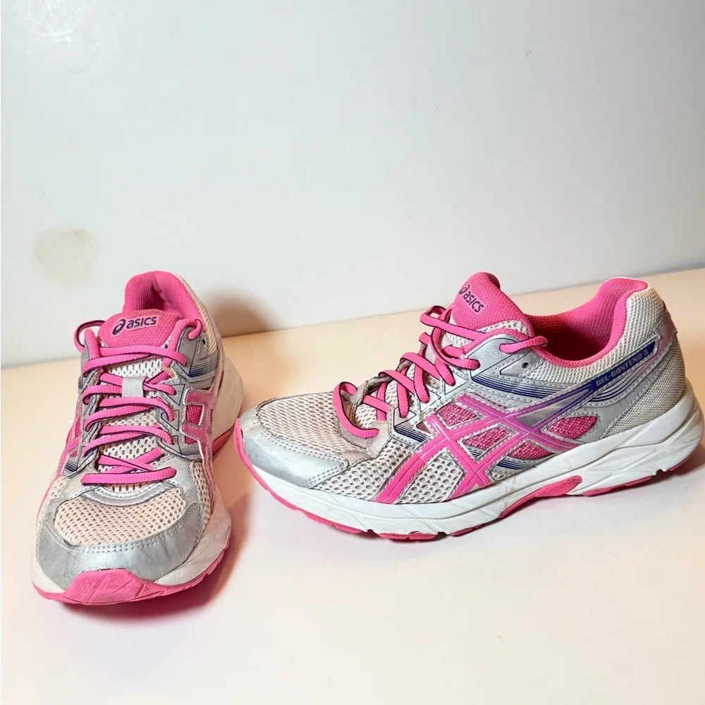 ASICS Women's Pink and Silver Athletic Shoes Sz 8.5